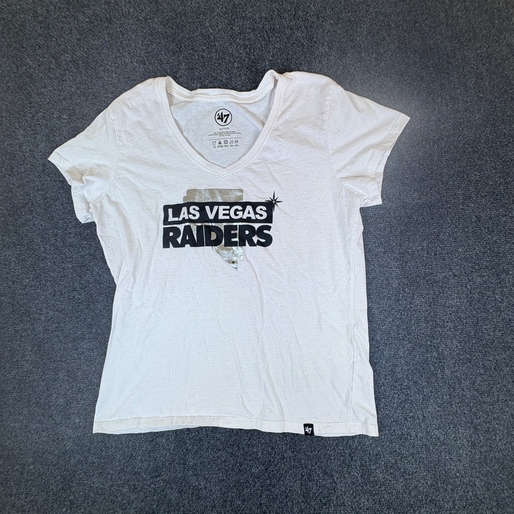 47'‎ NFL Las Vegas Raiders Football Shirt Womens XL White Performance V Neck